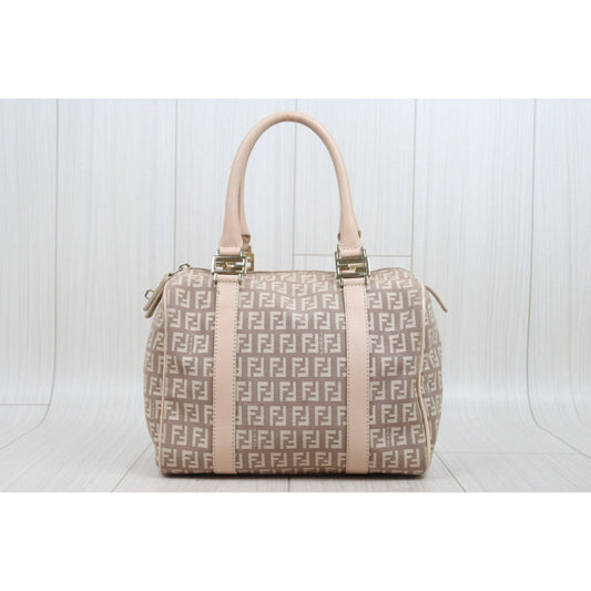 Include Entrupy Certificate of Authenticity|Good ( Rank AB)| FENDI Mamma Baguette Boston25 Hand Bag Pink|25091102