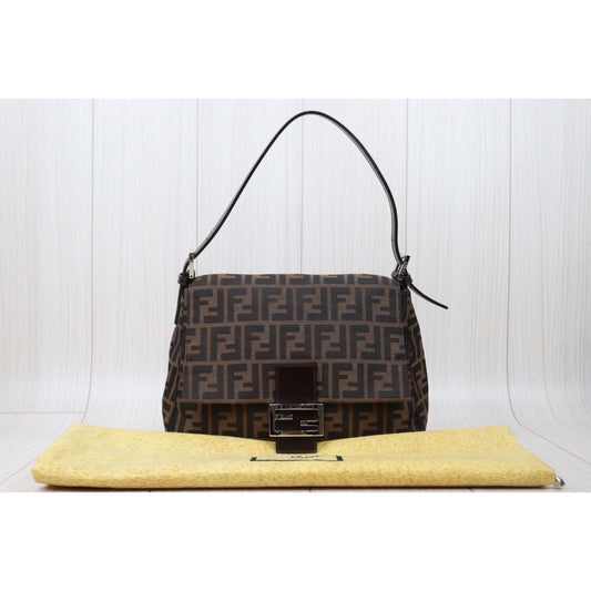 Rank A| FENDI Zucca Mamma Baguette Shoulder Bag |Q24051616
