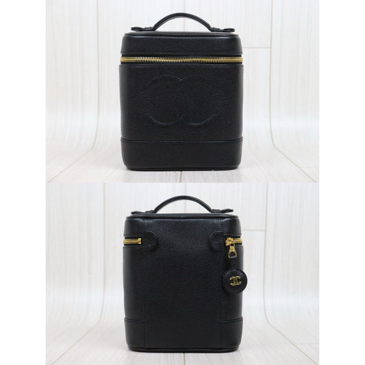 Include Entrupy Certificate of Authenticity|Very Good ( Rank A) |Full Set CHANEL Caviar Skin Vanity Handbag Made In 1996~1997Year |25122209