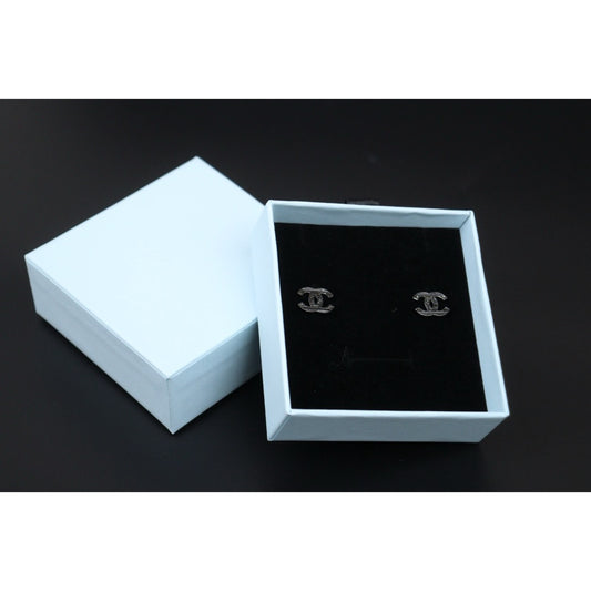 Very Good ( Rank A) |CHANEL COCO Mark Black Earrings Made In 2010 Year|V24122609