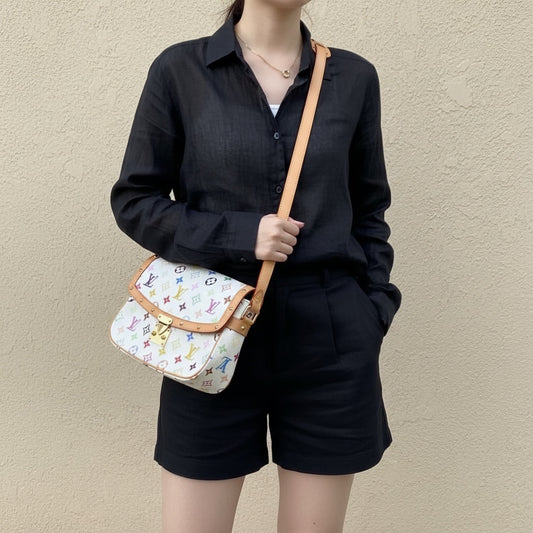 Include Entrupy Certificate of Authenticity|Very Good ( Rank A)|Louis Vuitton Takashi Murakam Multi Monogram Sologne ShoulderBag|S26051515