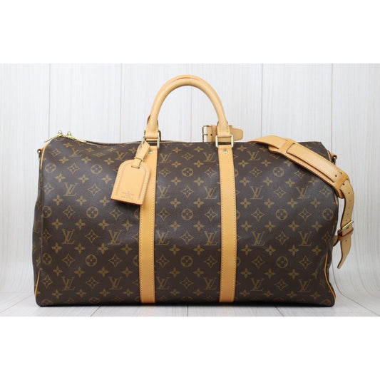 Good ( Rank AB)| LV Monogram Keypol Bandrière 50 With Shoulderstrap|24051316