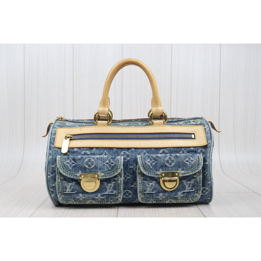 Good ( Rank AB)| LV Monogram Denim Hand Bag|V25092513