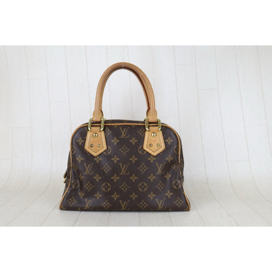 Include Entrupy Certificate of Authenticity|Fair ( Rank B)|| Louis Vuitton Monogram Manhattan PM Hand Bag|S26012902