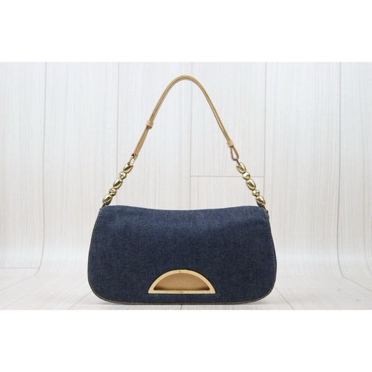Good ( Rank AB)| Dior Denim Half Moon Shoulder Bag |24091916