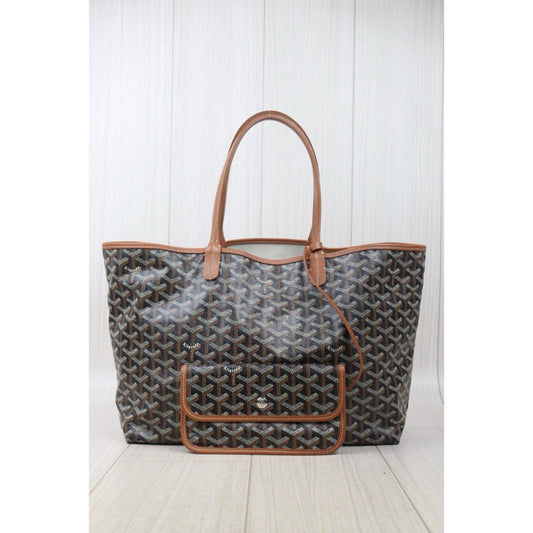 Good ( Rank AB)| Goyard Saint-Louis PM Tote Bag Brown|S24092809