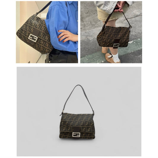 Very Good ( Rank A)| FENDI Zucca Mamma Baguette Shoulder Bag|25060501
