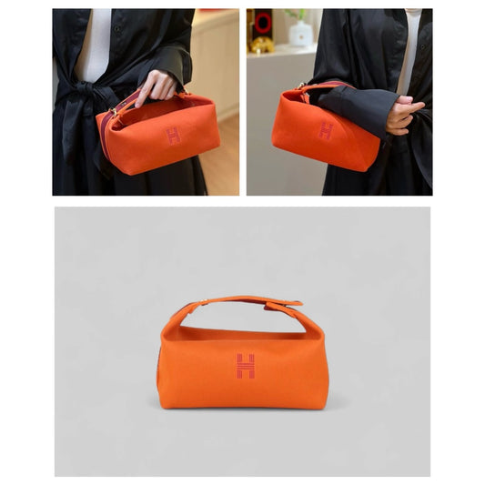 Very Good ( Rank A) | HERMES Bride-A-Brac Canvas Orange Handbag|H25042205