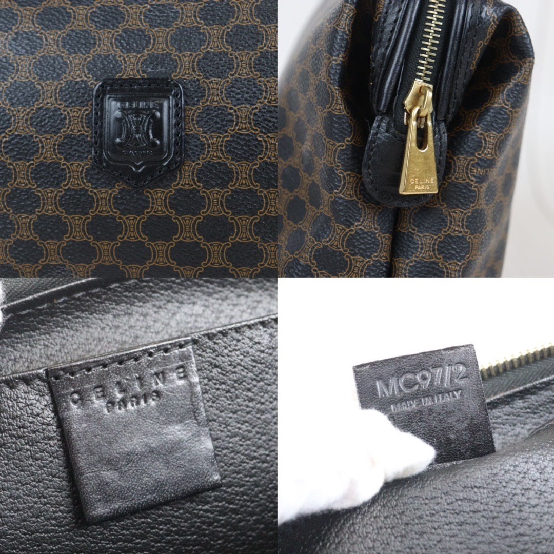 Rank A | CELINE Black Macadam Pouch |23091528