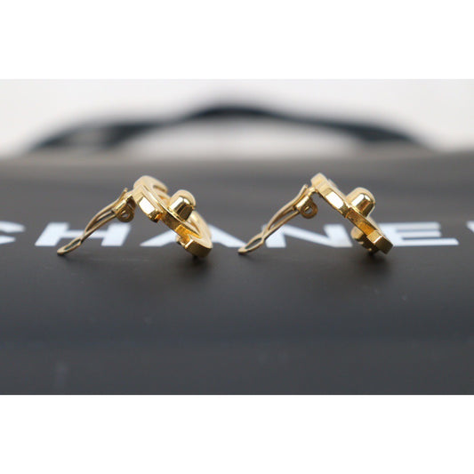 Rank A |CHANEL Vintage 18K Gold Plating Earrings Made In 1997 Year |24060617