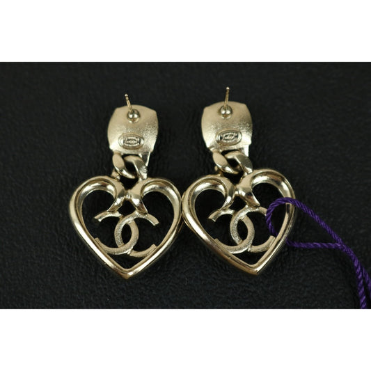 Very Good ( Rank A)| CHANEL Coco Mark Gem Love Rhinestone Earrings |F25021110