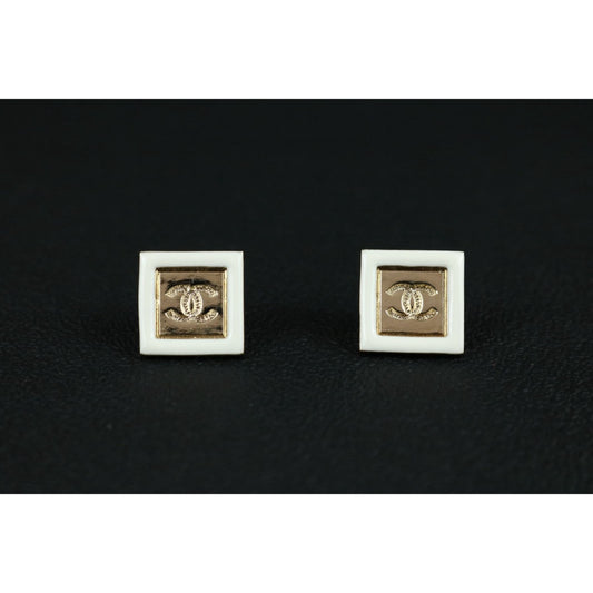 Excellent(Rank SA)| CHANEL Coco Mark Square Earrings|F25032501