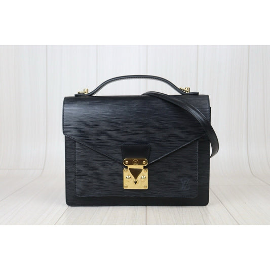 Very Good ( Rank A)| LV Epi Monceau28 Black Shoulder Bag |24091920