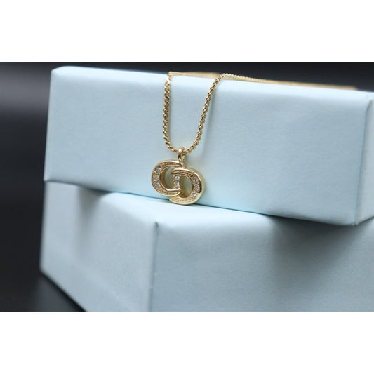 Very Good ( Rank A) | Dior CD Rhinestone Necklace |25061222