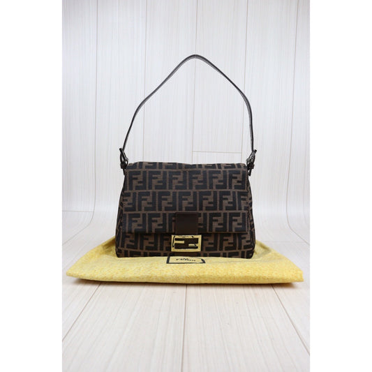 Rank A| FENDI Zucca Mamma Baguette Shoulder Bag |23113003