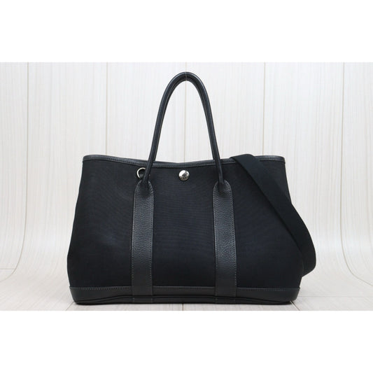 Good ( Rank AB)| HERMES Garden Party TPM Black HandBag ◽︎I Stamp Made In 2005 Year|Y25112502
