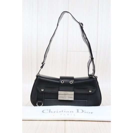 Rank A | Dior Punk Calf Skin Shoulder Bag Black |24012518