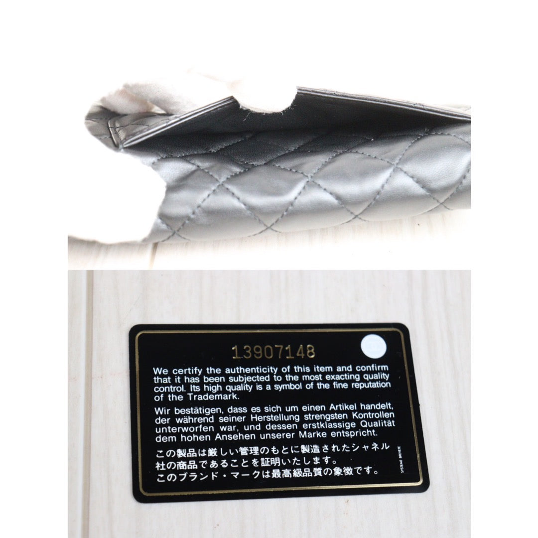For Lida Faith Ruelo Only|First installment 1/3|Rank A | CHANEL Lamb Leather Long Wallet Made in 2009-2010 Year|23112712