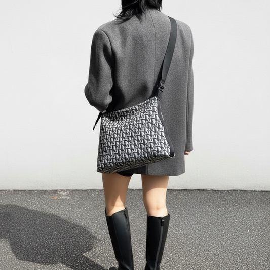 Include Entrupy Certificate of Authenticity|Good ( Rank AB) | Dior Trotter Vintage Shoulder Bag Blue|26032605