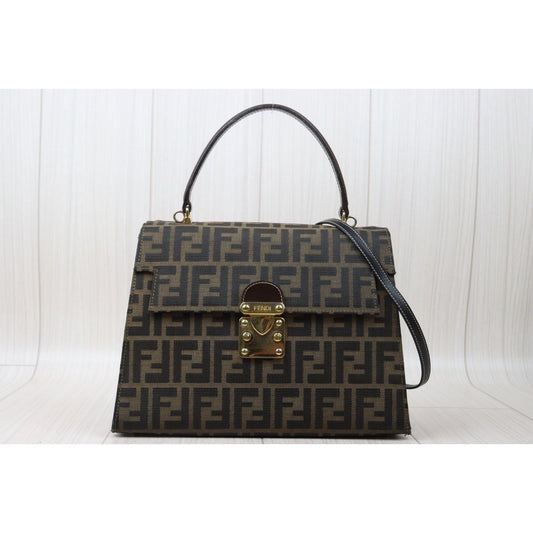 Good ( Rank AB) | FENDI Zucca HandBag With Shoulderstrap|24053020