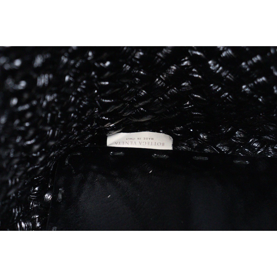 Rank A | Bottega Veneta Lambskin Knitted Snakeskin Tote Bag Black |Q24040205