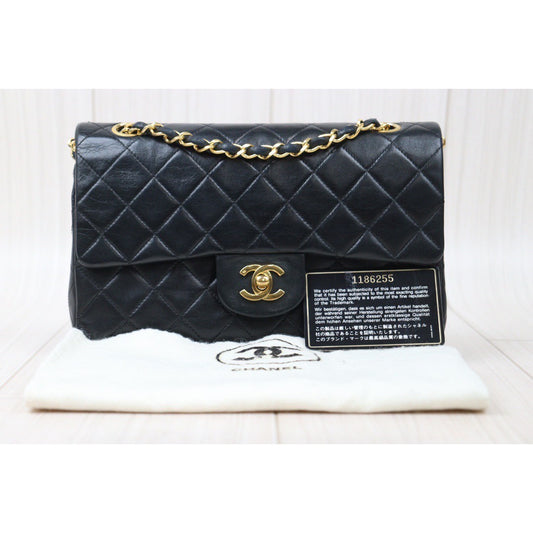 Rank A| CHANEL Matrasse Double Flap 23 Shoulder Bag Black Made In 1989-1991Year|24030730