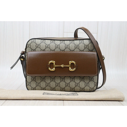 Very Good ( Rank A) |GUCCI GG Campus Brown Camera Bag Shoulder Bag|P24092409