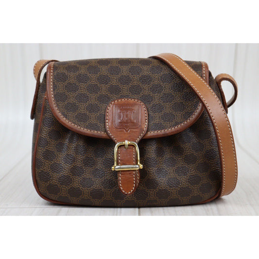 Rank AB| CELINE Macadam Shoulder Bag |24021301