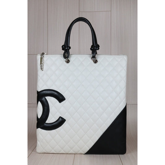 Good ( Rank AB)| CHANEL Cambon Line ToteBag Made In 2004-2005 Year|S24060402