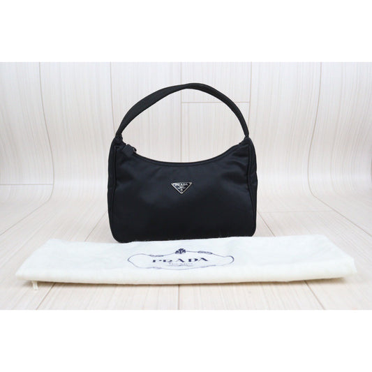 Rank A | PRADA HOBO HandBag Black|23120806