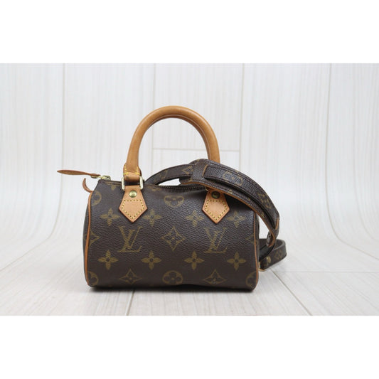 Good ( Rank AB)| LV Monogram Mini Speedy Handbag With Shoulderstrap|25092607