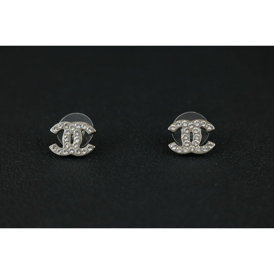 Include Authentic Detective Certificate of Authenticity|Very Good ( Rank A) |CHANEL 08V COCO Mark Rhinestone Earrings Made In 2008Year|S26040813