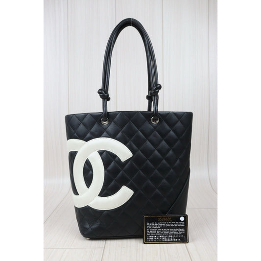 Good ( Rank AB) | CHANEL Cambon Line ToteBag Black White Made In 2004-2005 Year|24071522