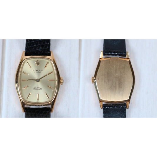 Very Good ( Rank A)| ROLEX Leather Mechanical Watch Black|S24062405