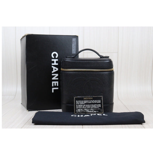 Rank A | CHANEL Caviar Skin Vanity Handbag Made In 1994-1996Year|24022107
