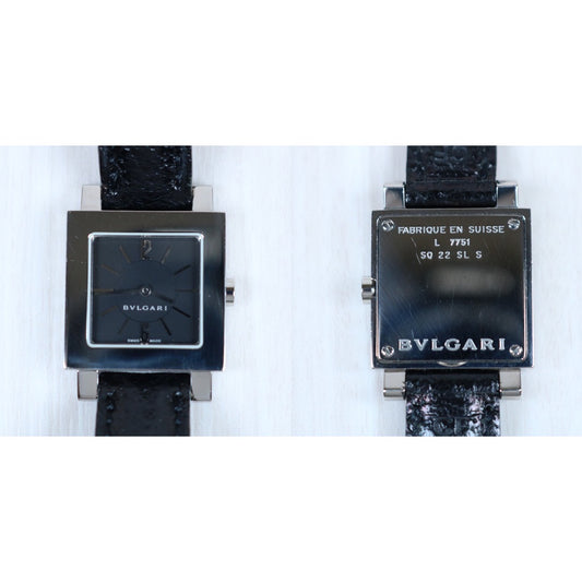 Very Good ( Rank A)| BVLGARI Leather Quartz Watch Black|S24062409