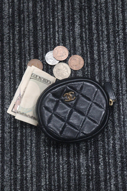 Rank A | CHANEL Matrasse Lambskin Coin Holder|V23082616