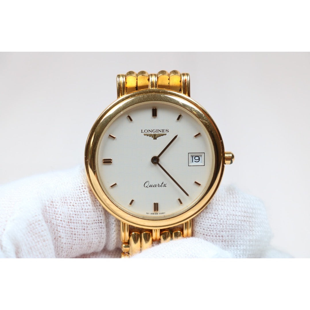 Quartz Watches Swiss Gold Watches Brands Good Rank AB)| Longines 18k Gold Plated Quartz Watch
