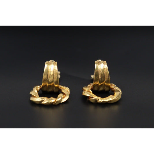 Very Good ( Rank A) |Yves Saint Laurent Gold 24 Plated Earrings |Q24041506
