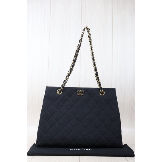 Rank AB | CHANEL Canvas Tote Bag Black Made In 1997-1999 Year|P24071106