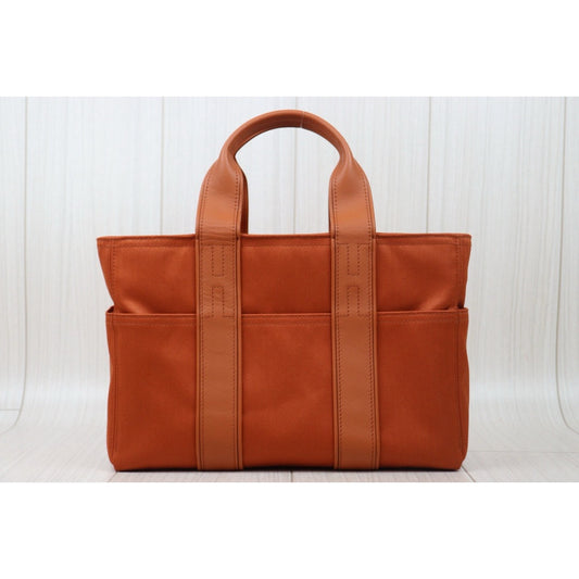 Very Good ( Rank A)| HERMES Acapulco Canvas Orange HandBag |P24120211
