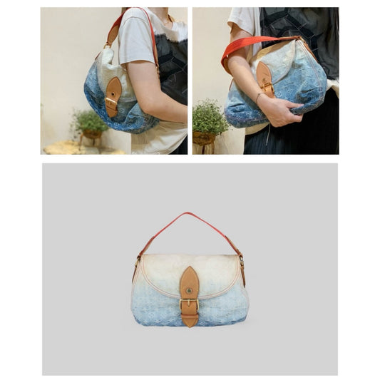 Good ( Rank AB) | LV Monogram Denim Sunshine Blue Ombre Shoulder Bag |B25012209