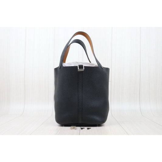 Very Good ( Rank A)| Hermes Picotin Lock 22 TC Leather HandBag A Stamp Black|W24100604