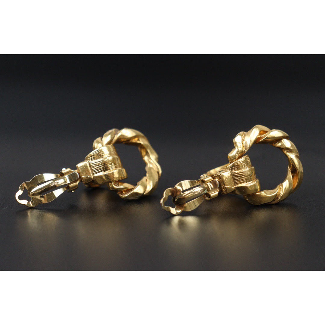 Very Good ( Rank A) |Yves Saint Laurent Gold 24 Plated Earrings |Q24041506