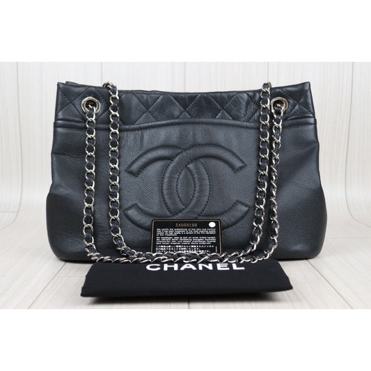 Rank AB | CHANEL Matrasse GST Chain Tote Bag Caviar Skin Black Made In 2010-2011 Year|24021907