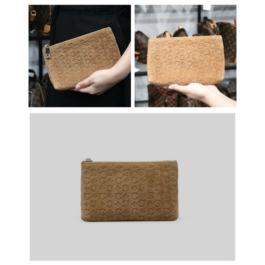 Good ( Rank AB)| CELINE Camel in Suede Pouch |25031803