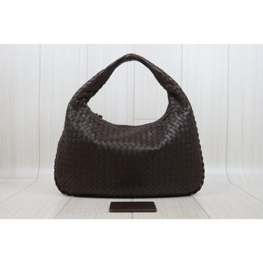 Good ( Rank AB)| Bottega Veneta Lamb Skin Braid Shoulder Bag Brown|V25082211