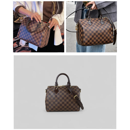 Good ( Rank AB)| LV Damier Speedy 25 Hand Bag With Shoulder Strap|X25051501