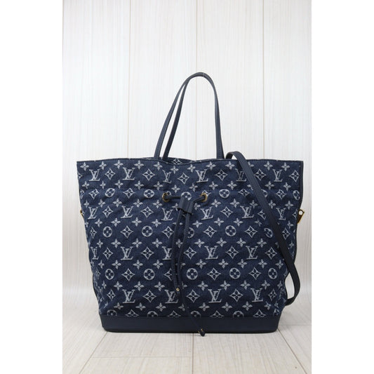 Very Good ( Rank A)| LV Monogram Denim Tote Bag Shoulder Bag |P24110115