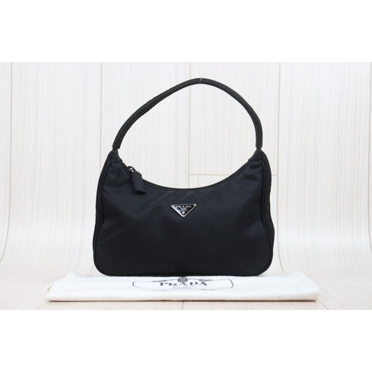 Very Good ( Rank A) | PRADA HOBO HandBag Black|25030605